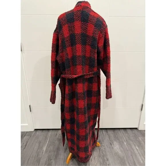 SKIMS Red and Black Plaid Robe